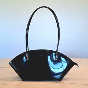 Beijo Over The Moon Shiny Black Shoulder Bag Purse